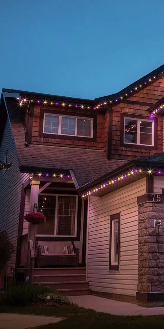 Permanent holiday lights in West Edmonton